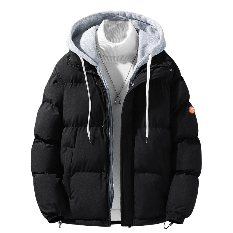 假两件棉服男款冬季休闲加厚保暖棉衣外套连帽棉袄子防风粉色黑色,淘宝优惠券,粉丝福利购,淘宝优惠卷