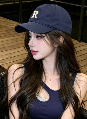 棒球帽女夏2026新款韩系百搭显脸小美式复古防晒鸭舌帽子宽帽檐