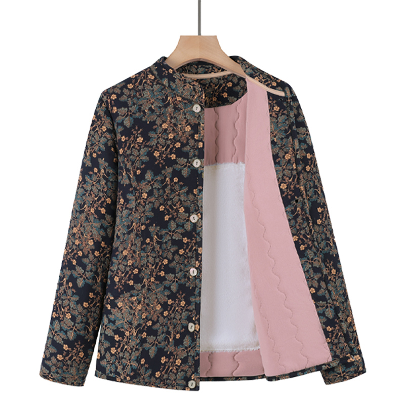 妈妈秋冬装驼绒加厚棉衣中老年人女棉袄保暖内胆奶奶短外套棉服 - 图2