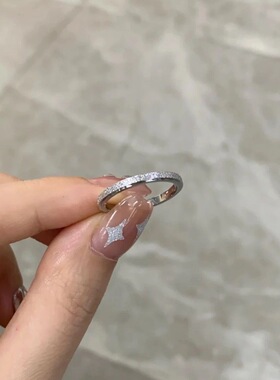 钛钢磨砂银细闪细尾戒指环女可水洗百搭素圈不褪色不过敏情侣对戒