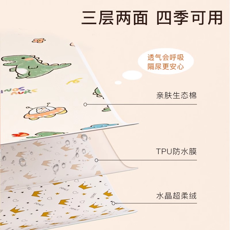 隔尿垫婴儿防水可洗大号超大床单透气儿童床垫双面床笠隔夜垫母婴-图0