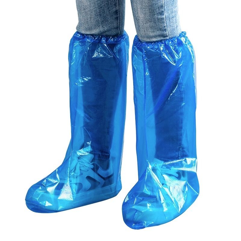一次性雨鞋鞋套下雨天防水防滑塑料加厚耐磨脚套防雨高筒长筒加长-图3