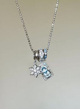 初雪女祭司  Vintage设计古著项链雪花吊坠项链气质时尚设计项链