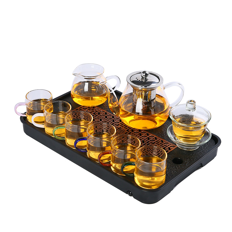 耐热玻璃功夫茶具套装家用茶杯带把办公泡茶器简约红茶花茶壶精品 - 图3