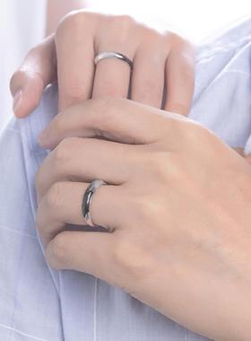 锦源s925纯银情丝情侣戒指一对青丝到白发对戒简约个性复古手饰品