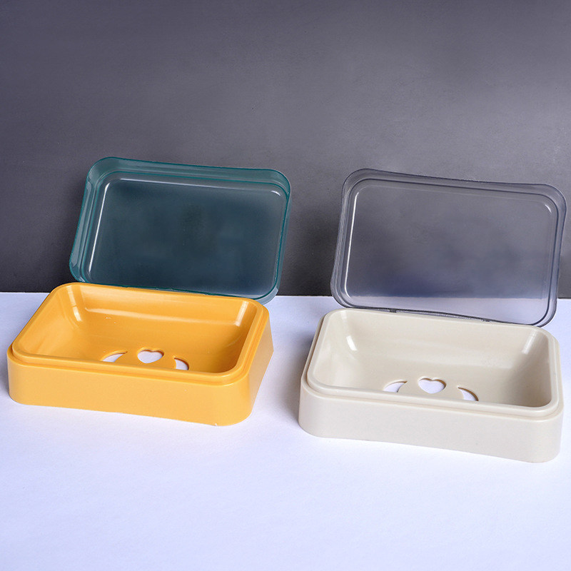 【2个】带盖沥水皂盒