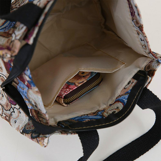 帆布包卡通外出防水大容量新款时尚手提包饭盒拎包上班手提袋便当