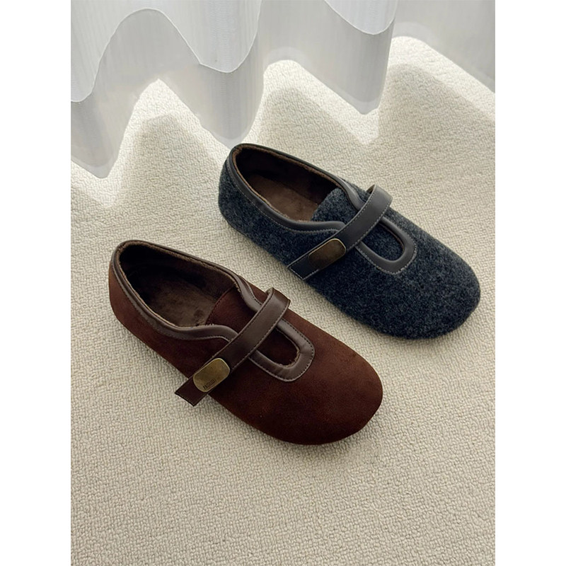 内增高5cm复古百搭毛毛鞋女2025秋冬新款魔术贴加绒玛丽珍鞋平底,淘宝优惠券,粉丝福利购,淘宝优惠卷