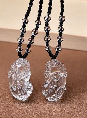 天然水晶貔貅简约吊坠挂坠