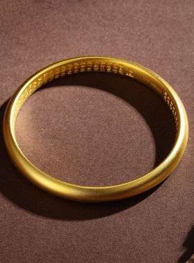 久不掉色】古法传承越南沙金手镯女妈妈实心仿黄金心经镯子新款