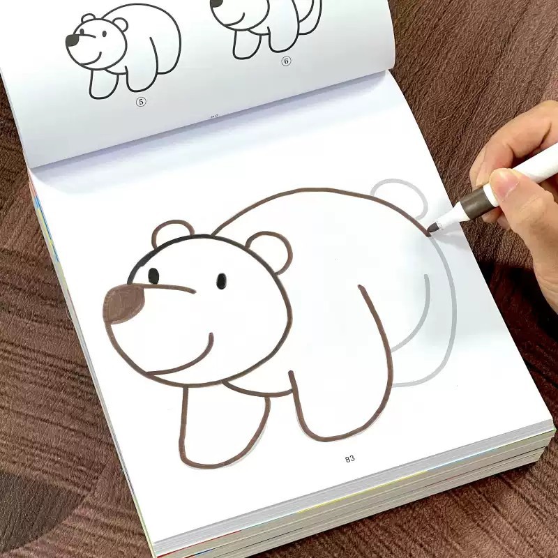 儿童分步学画宝宝涂色画本2-3-6岁幼儿园专用控笔线描临摹绘画本5 - 图2