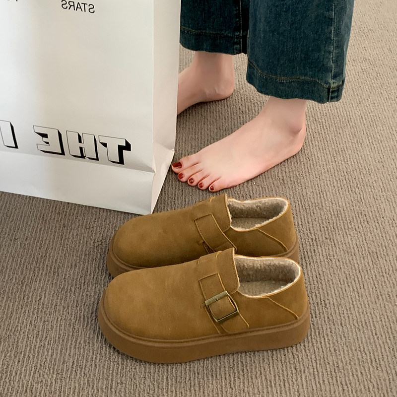 真皮加绒勃肯鞋女2025新款冬季保暖二棉鞋孕妇乐福鞋34时尚防滑,淘宝优惠券,粉丝福利购,淘宝优惠卷