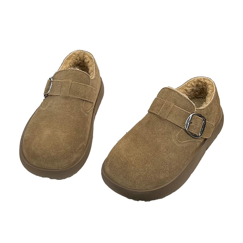 厚底毛毛勃肯鞋女2025冬季新款复古真皮加绒保暖棉鞋软底百搭单鞋,淘宝优惠券,粉丝福利购,淘宝优惠卷