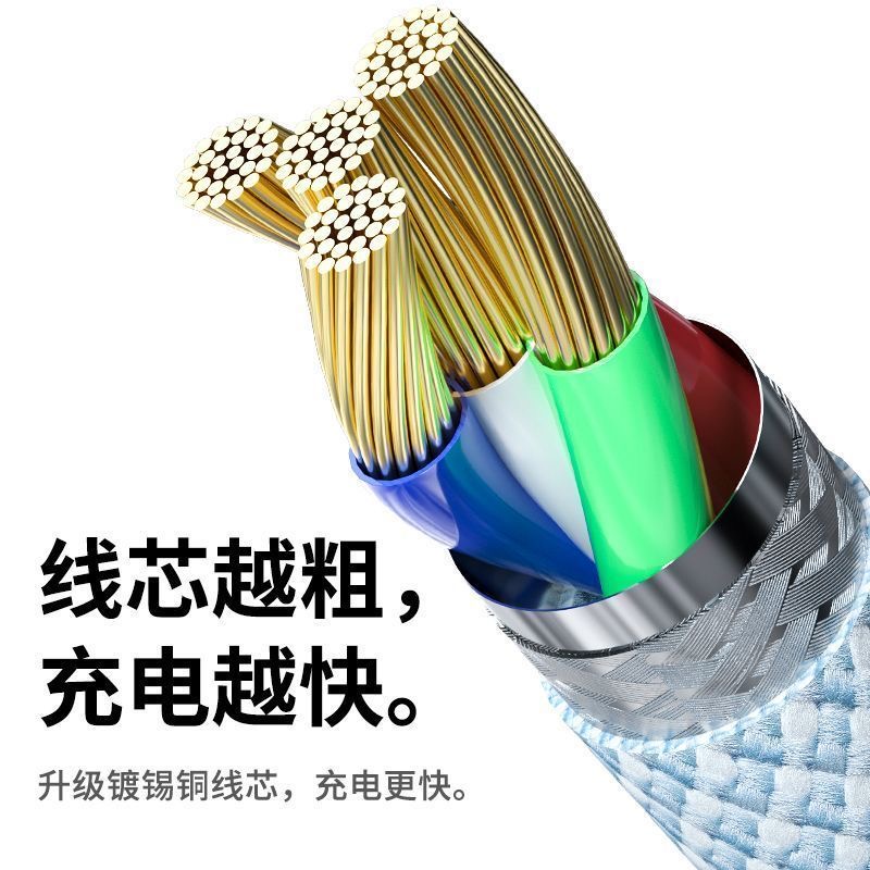 typec超级快充编织数据线6A安卓120w适用vivo/s16s17s18s19s20华为mate荣耀手机USB车载线传输充电线接口加长 - 图1