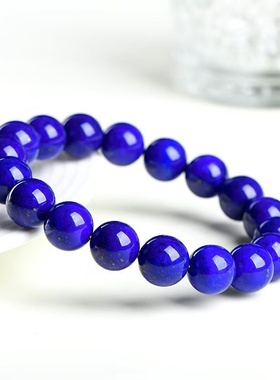 天然青金石单圈手串帝王级老矿料