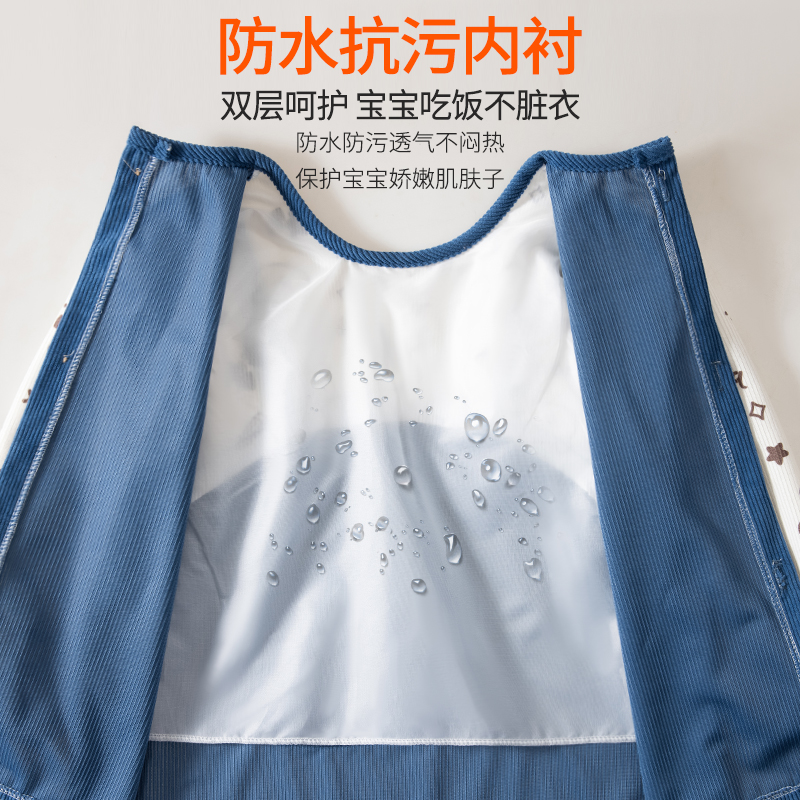 Baby smock, children's autumn and winter outer wear, men's bib, reverse dressing, waterproof, anti-dirty, baby food supplement rice pocket