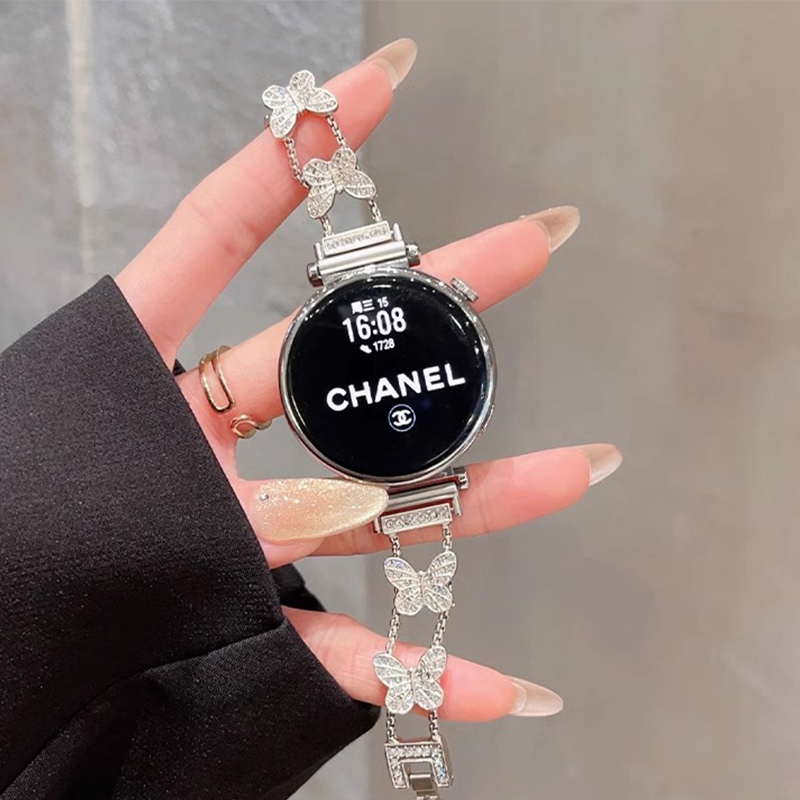 适用华为gt5手表表带gt5pro新款瘦身蝴蝶镶钻watch4金属智能运动腕带gt4轻奢女款小众3pro时尚高级星光磁吸 - 图1