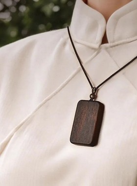 奇楠沉香无事牌吊坠天然老料木质禅意淡香文玩挂坠金丝玉平安扣