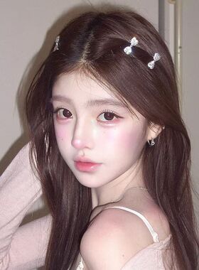 闪钻小蝴蝶结发夹女精致侧边夹刘海碎发夹子轻奢甜美氛围感头饰