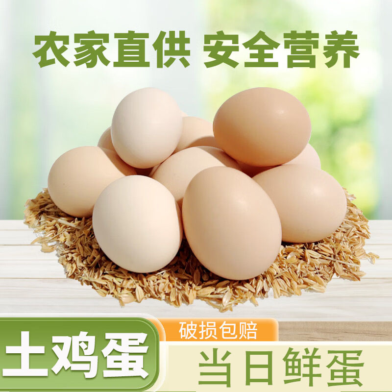 正宗农家散养20枚土鸡蛋新鲜柴鸡蛋草鸡蛋谷物鸡蛋一整箱