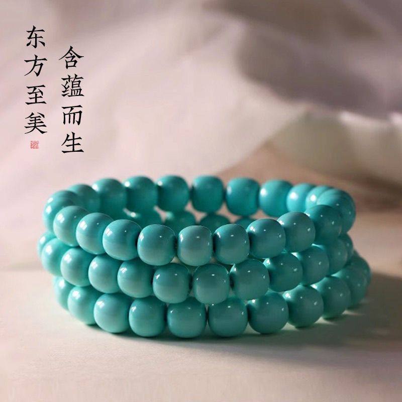 湖北原矿绿松手串高瓷果冻料桶珠男女款送礼盘玩单圈配饰手链,淘宝优惠券,粉丝福利购,淘宝优惠卷