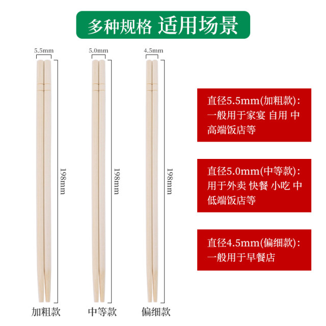 Disposable bold bamboo chopsticks wholesale | Thousands of people purchased more