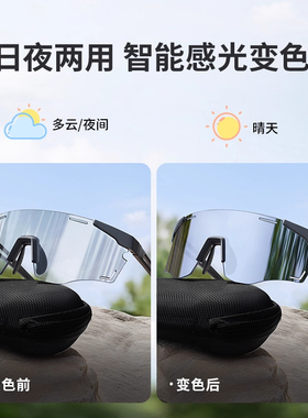 骑行眼镜变色日夜两用防风沙运动跑步户外登山地公路自行车护目镜