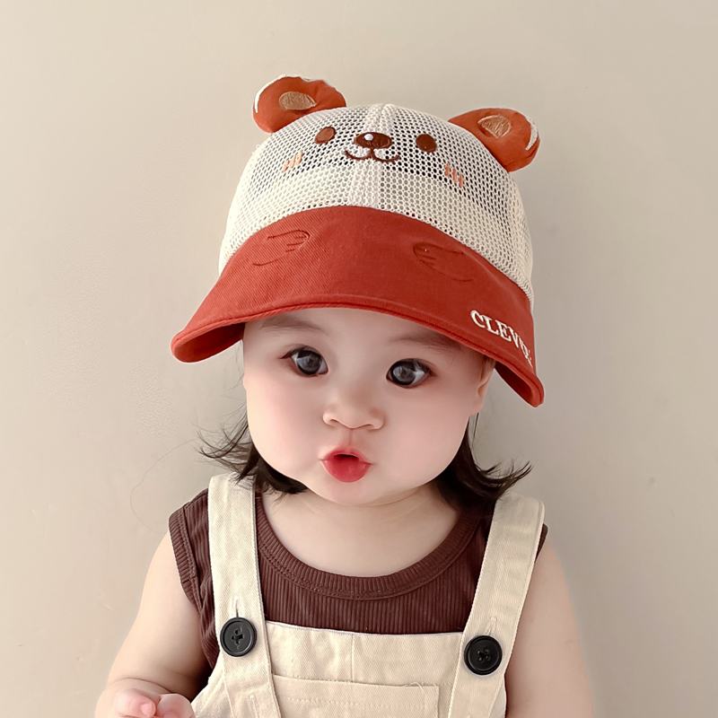 婴儿帽子夏季渔夫帽遮阳帽宝宝太阳帽男女外出防晒大檐儿童鸭舌帽