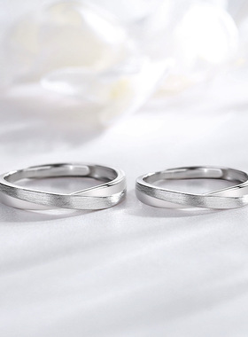 网红you complete me情侣戒指男女一对纯银对戒简约ins潮纪念礼物