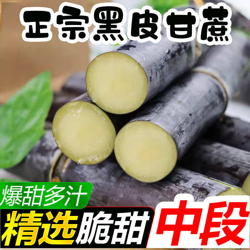 正宗广西黑皮甘蔗新鲜中段批发脆甜水果当季脆甜整箱广西爆甜多汁,淘宝优惠券,粉丝福利购,淘宝优惠卷