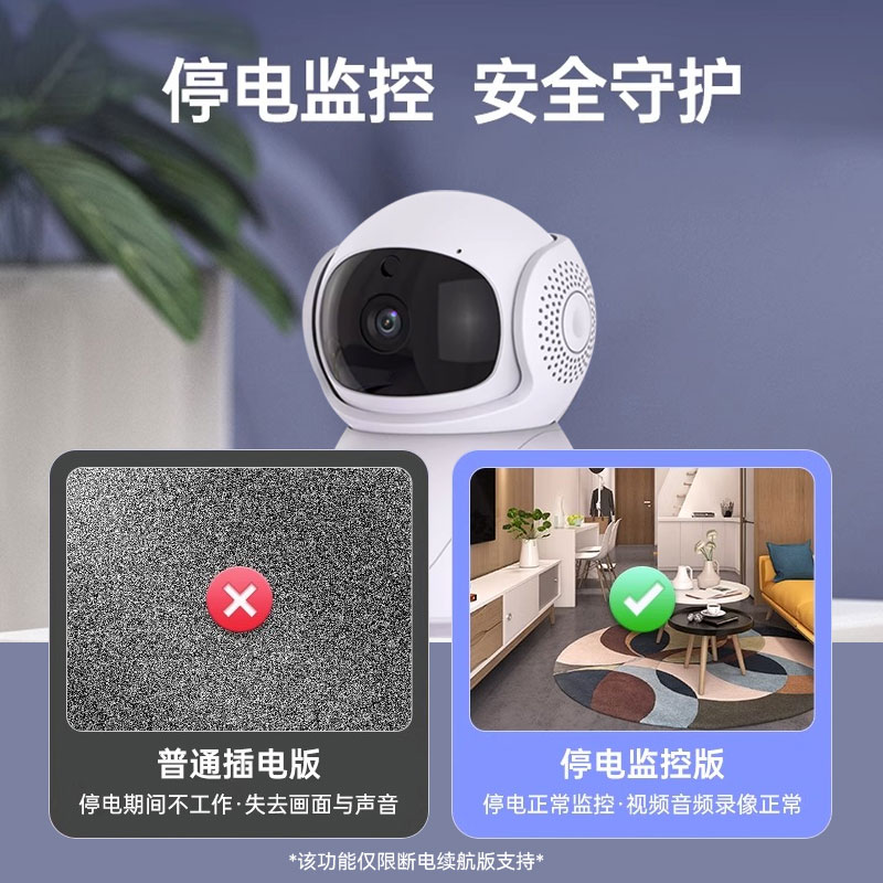 智能摄像头家用手机远程语音对讲4G网络终身免费流量360度全景云台室内外高清夜视无线WiFi停电监控安防摄影 - 图1