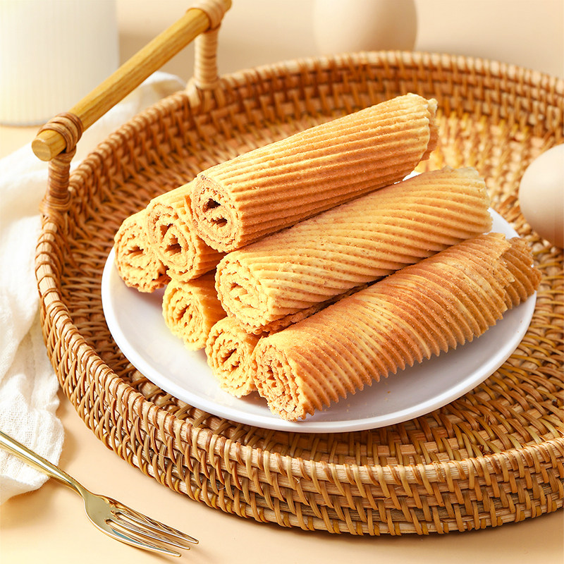 手工鸡蛋卷老式鸡蛋酥凤凰卷早餐糕点零食礼品年货芝麻酥脆原味