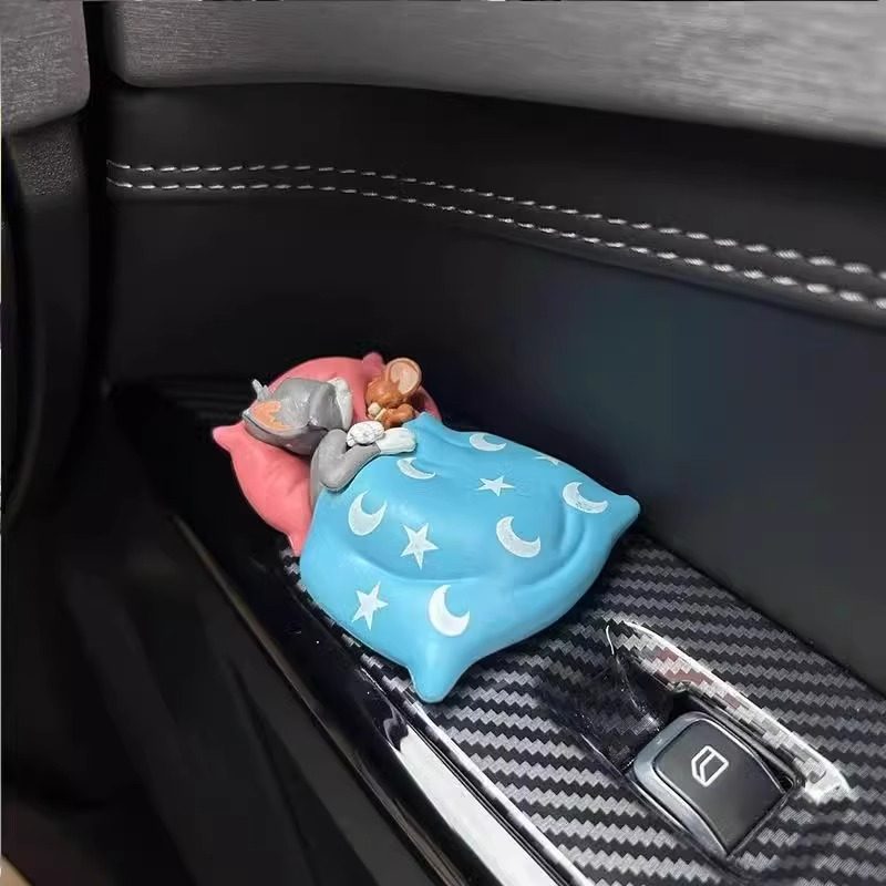 新款猫和老鼠汤姆杰瑞车载摆件卡通书桌面手办玩偶可爱车内小装饰,淘宝优惠券,粉丝福利购,淘宝优惠卷