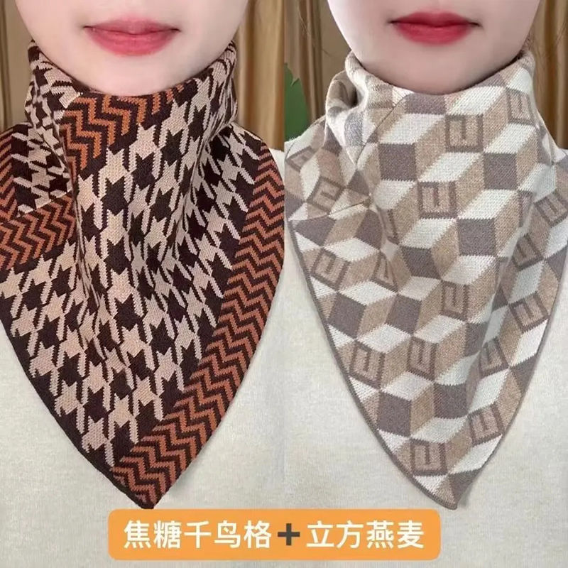 2025新款三角围巾秋冬季假领护颈韩版防寒百搭脖套保暖围脖黑色 - 图1