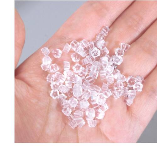 梅花耳堵diy耳饰配件透明塑料防过敏后耳塞堵头防掉耳钉塞汉堡 - 图0