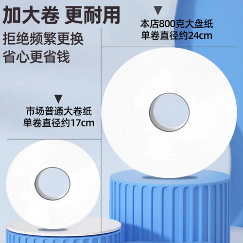 800克大卷纸厕纸酒店商用大盘纸整箱批发厕所卫生间专用卫生纸巾 - 图1