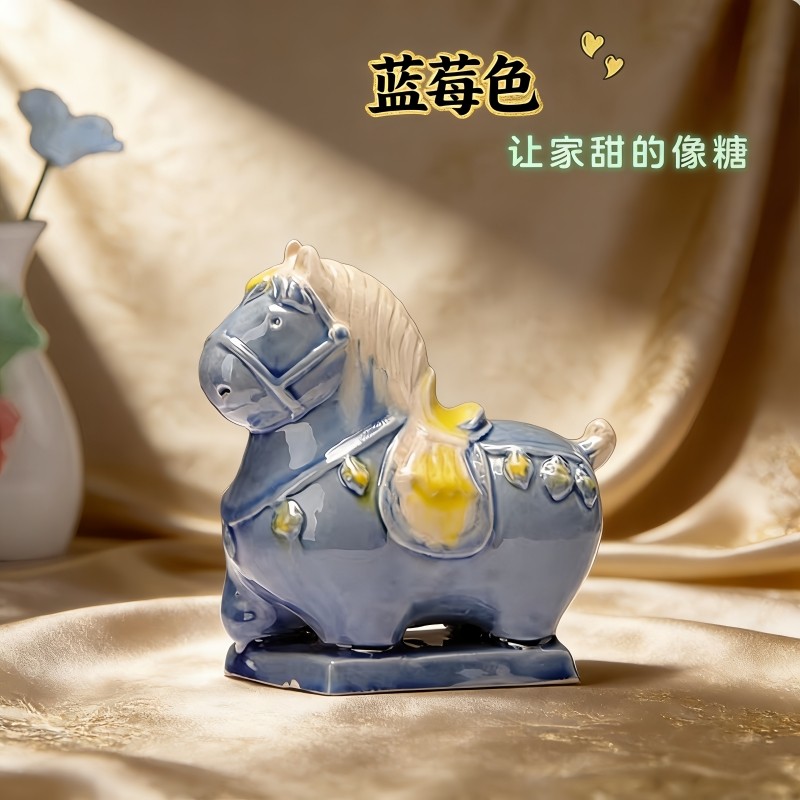 洛阳唐三彩陶瓷小马瑞兽文创艺术品手办小胖马旅游伴手桌面装饰品,淘宝优惠券,粉丝福利购,淘宝优惠卷