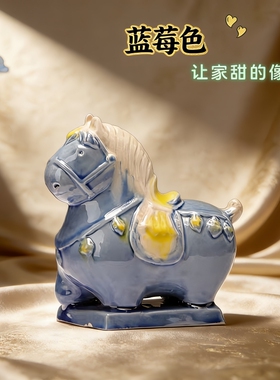 唐三彩小胖马摆件|超2000次加购