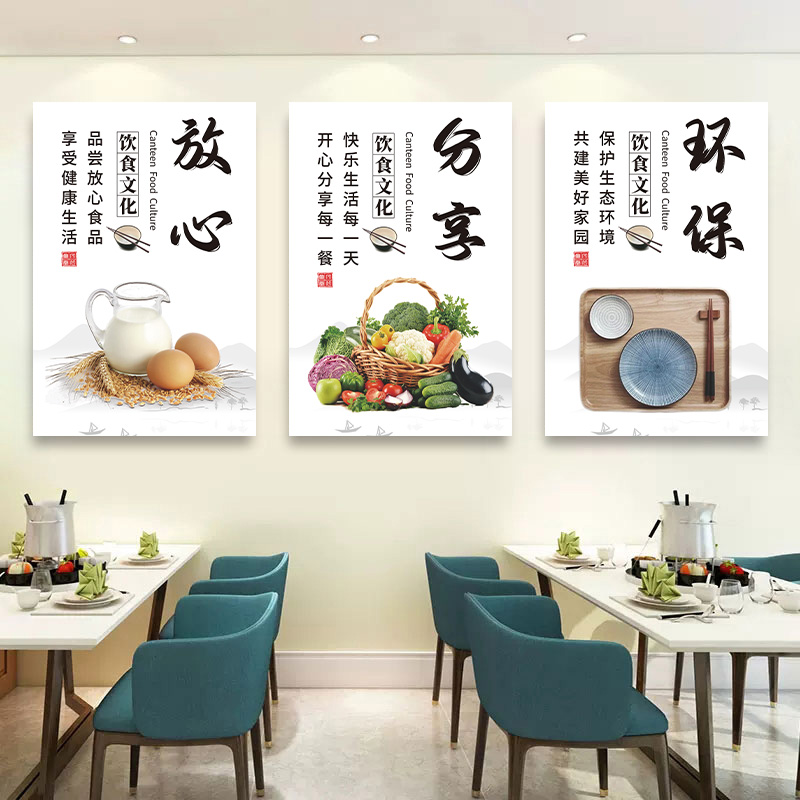 餐饮食堂文化餐厅饭店装饰贴画墙面海报节约粮食光盘行动标语KT板提示牌制度牌挂画 - 图2