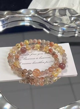 天然超七圆珠多手链多宝手串招财纳福温柔气质显白送闺蜜礼物批发