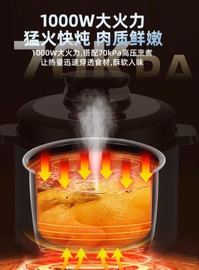 半球迷你电压力锅5-6L双胆