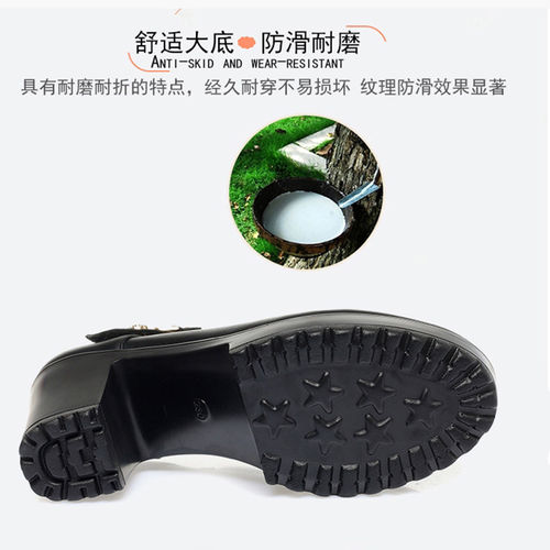 意尔康心选真皮软底软面超高跟厚底一字扣配旗袍走秀跳舞妈妈鞋皮 - 图2