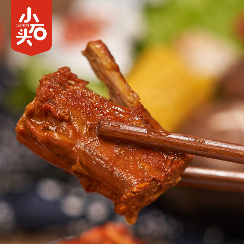 小石头麻辣卤香鸭脖590g