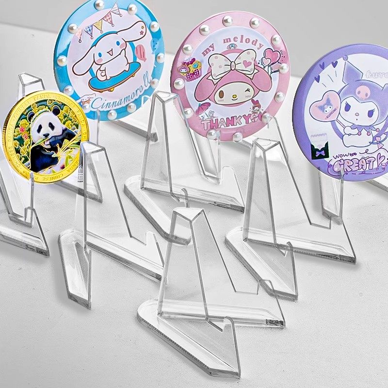 吧唧展示架透明亚克力纪念币谷子桌面摆件小卡支架追明星卡片收纳,淘宝优惠券,粉丝福利购,淘宝优惠卷