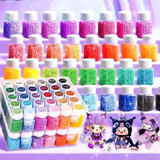 圣诞COCO拼豆豆材料包拼图手工diy补充包全套立体融合套装工具笔