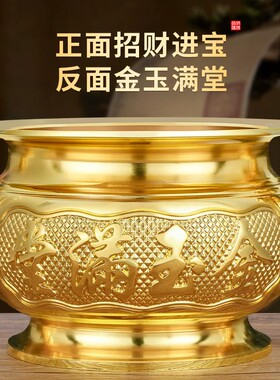 纯黄铜合金香炉家用供奉蜡烛台座三件套供佛关公财神爷专用佛堂