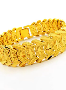 男手表链男款时尚龙头欧币沙金链