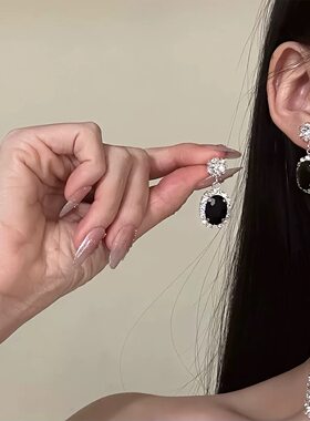 【缪斯星河】赫本千金水滴闪钻项链耳环生日晚礼服锁骨链颈链耳钉