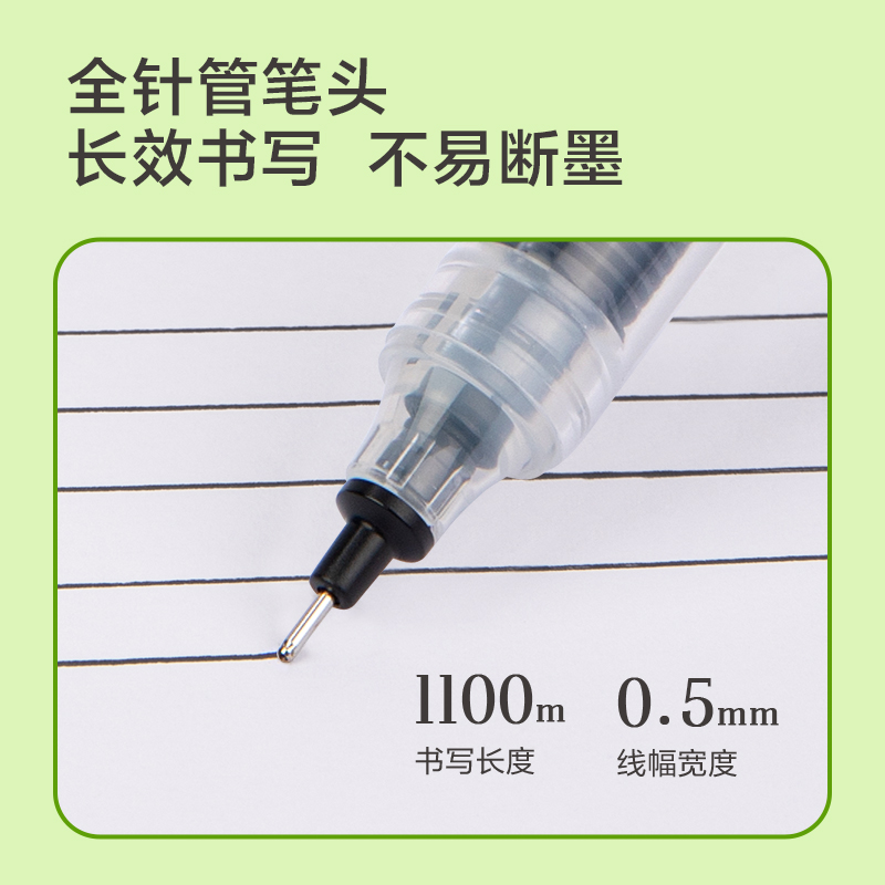 得力墨霸刷题笔速干按动黑色墨王盖帽式中性笔学生用0.5大容量顺滑签字笔作业书写黑笔ST笔头笔芯考试刷题笔-图0