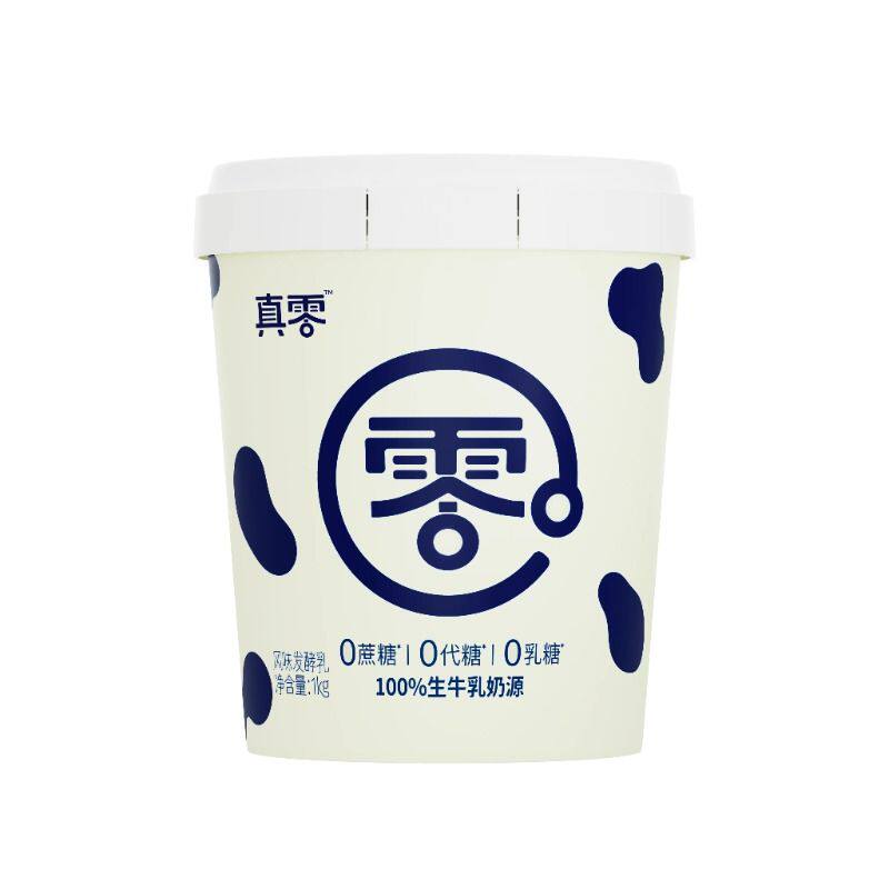 真零酸奶0乳糖0代糖纯酸奶低温酸奶1KG桶装原味酸奶代餐奶